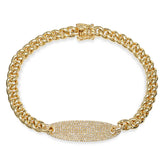 0.56ct 14k Yellow Gold Diamond Pave Chain Bracelet